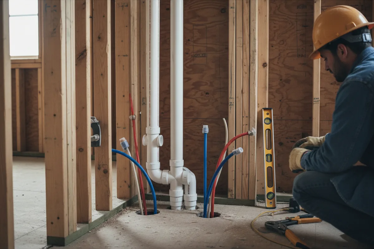 Drain and supply rough-in during Drain Cleaning in South Plainfield